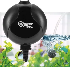 hygger Quiet Mini Air Pump for Aquarium 1.5 Watt Oxygen Fish Air Pump for 1-15 Gallon Fish Tank with Air Stone Air Tubing Clip