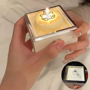 Mother's Day gift New Rednote Bear Flip Ring Box Valentine Birthday Mini Cake for mother Gift Surprise Boxes Packaging Box Surprise