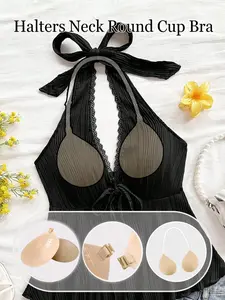 Women's Self-Adhesive, Ultra-Thin, Invisible Neck-Wear Bra Pads  Waterproof, Sweat-Resistant, Reusable Bra Pads    Anti-Exposure, Lifting, and Enhancing Pads  , with adjustable straps, perfect for strappy tops, backless dresses, bikinis, and other women'