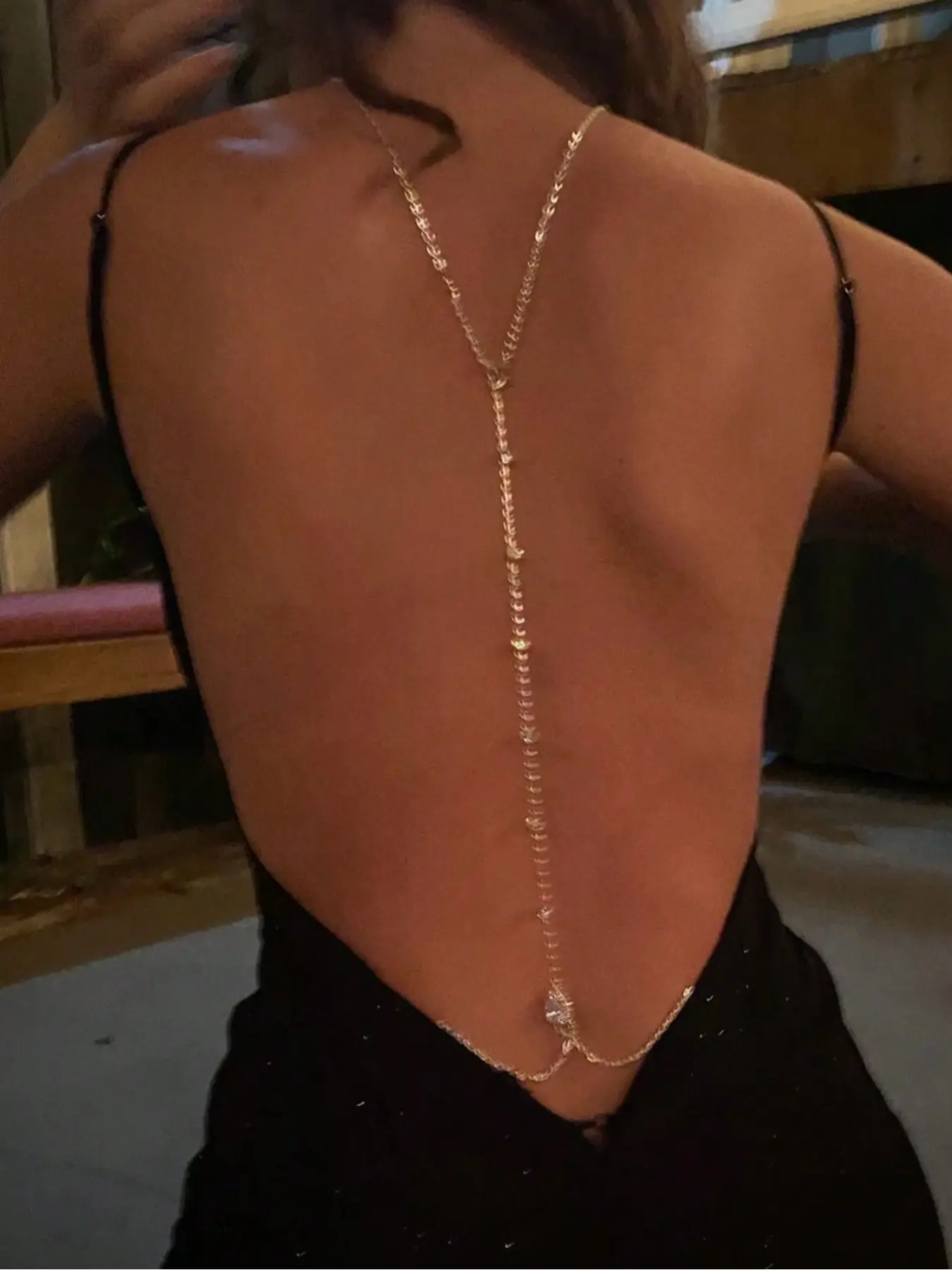 1 Piece Elegant Teardrop Back Body Chain Body Jewelry for Women, Chic Body Jewelry, Stylish and Sexy Design, All Seasons Wear, Perfect for Any Occasion, Body Jewellery
