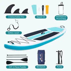 S - Advanced SUP inflatable stand-up paddleboard, equipped with a two-in-one paddle, wide and stable design, non-slip comfortable deck, suitable for adults and teenagers, summerwins