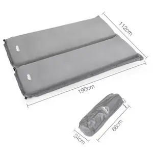 Weisshorn Double Self-Inflating Mattress Camping Sleeping Mat Air Bed 190x112x10cm Waterproof Durable 10cm Thick Polyurethane Foam with Carry Bags for Year-Round Camping