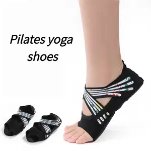Yoga Dance Shoes Non-Slip Silicone Pilates Socks Five-Toe Soft Sole Indoor Professional Open-Toe Sports Socks