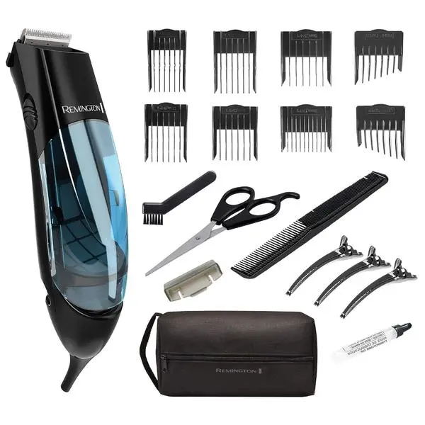 Remington Vacuum Hair Clippers for Men, 18-Piece Haircut Kit