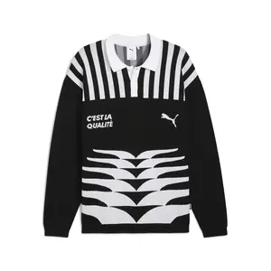 PUMA Mens The Neverworn Vi Knit Crew Neck Long Sleeve Sweater Casual - Black
