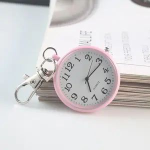 Vintage Pocket Watch Keychain, Round Dial Digital Hanging Watch, Car Interior Decoration Accessories for Students, Examinations and Daily Use, Keychain Pendant, Trendy Cute Keychain