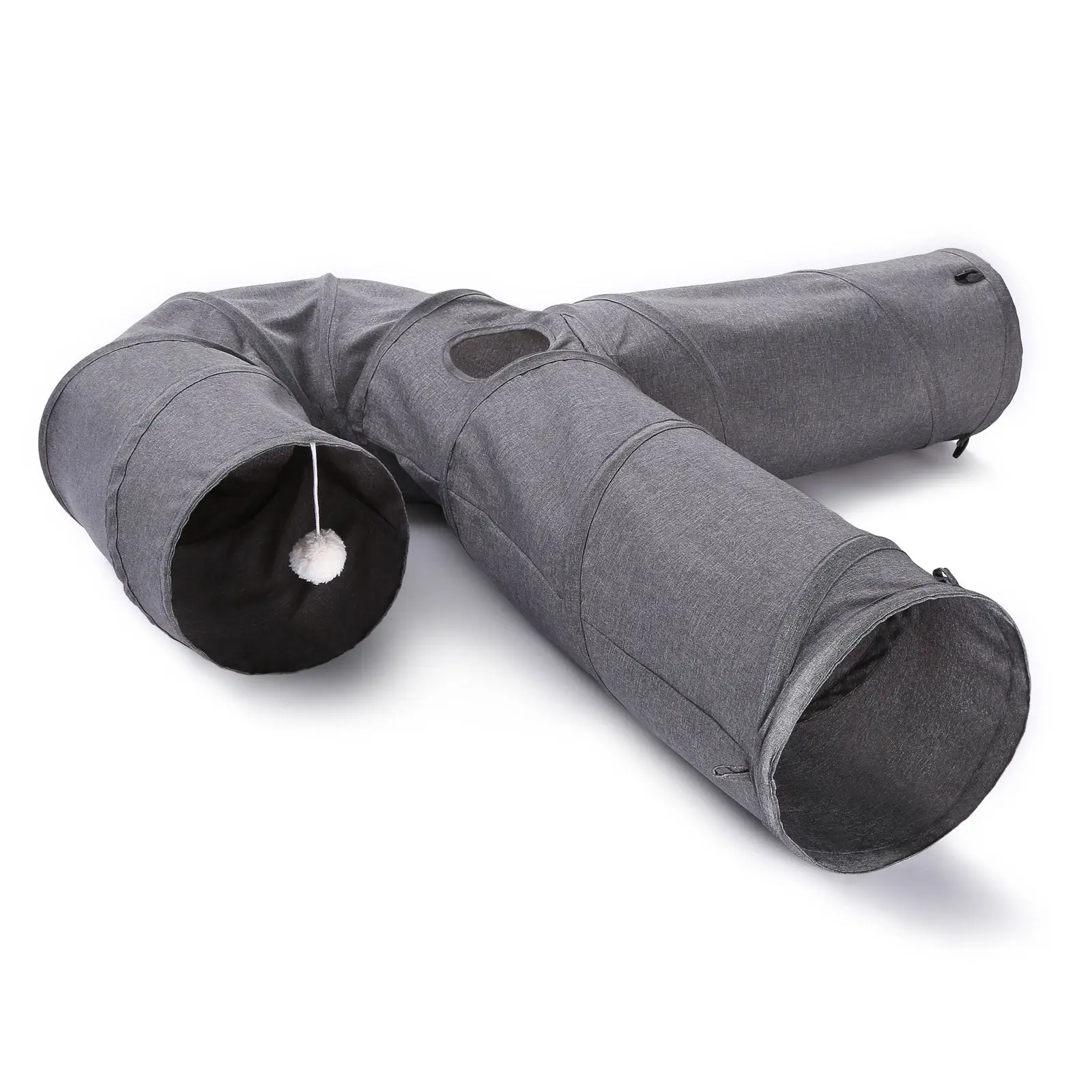 Cat Tunnel 3 Way Collapsible U-Shaped Pet Play Tunnel Tube Toy Large Cat Tunnels for Indoor Cats, Puppy, Kitty, Rabbit