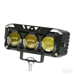 Motorcycle LED Spotlight Dual-Color Hi/Low Beam Fog Lamps, Mini Lens Headlight Driving Light for Cars, Trucks, SUVs and UTVs, Motorcycle LED Lights (12-36V), Led Front Lights