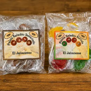 El Jalisciense Lollipops with Tamarind or Mix Flavors and plum center 20-Pops in a Bag  14-oz Mexican Candy