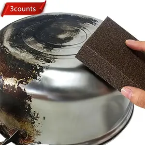 Emery Magic Cleaning Sponge, 3 Counts Pot Bottom Cleaning Scrubber, Pot Rust Remover Sponge, Household Kitchen Cleaning Gadgets, Metal Cleaning Sponge