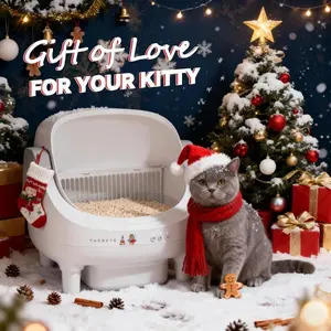 Thereye Open-Top Self-Cleaning Cat Litter Box with App Control Wifi Odor-Free Waste Disposal Includes Trash Bags 10L Capacity