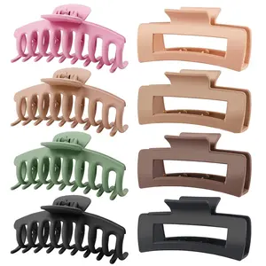 8 Pack Big Hair Claw Clips for Women Large Claw Clip for Thin Thick Curly Hair 90's Strong Hold 4.33 Inch Nonslip Matte Jumbo Hair Clips (8 Pcs)