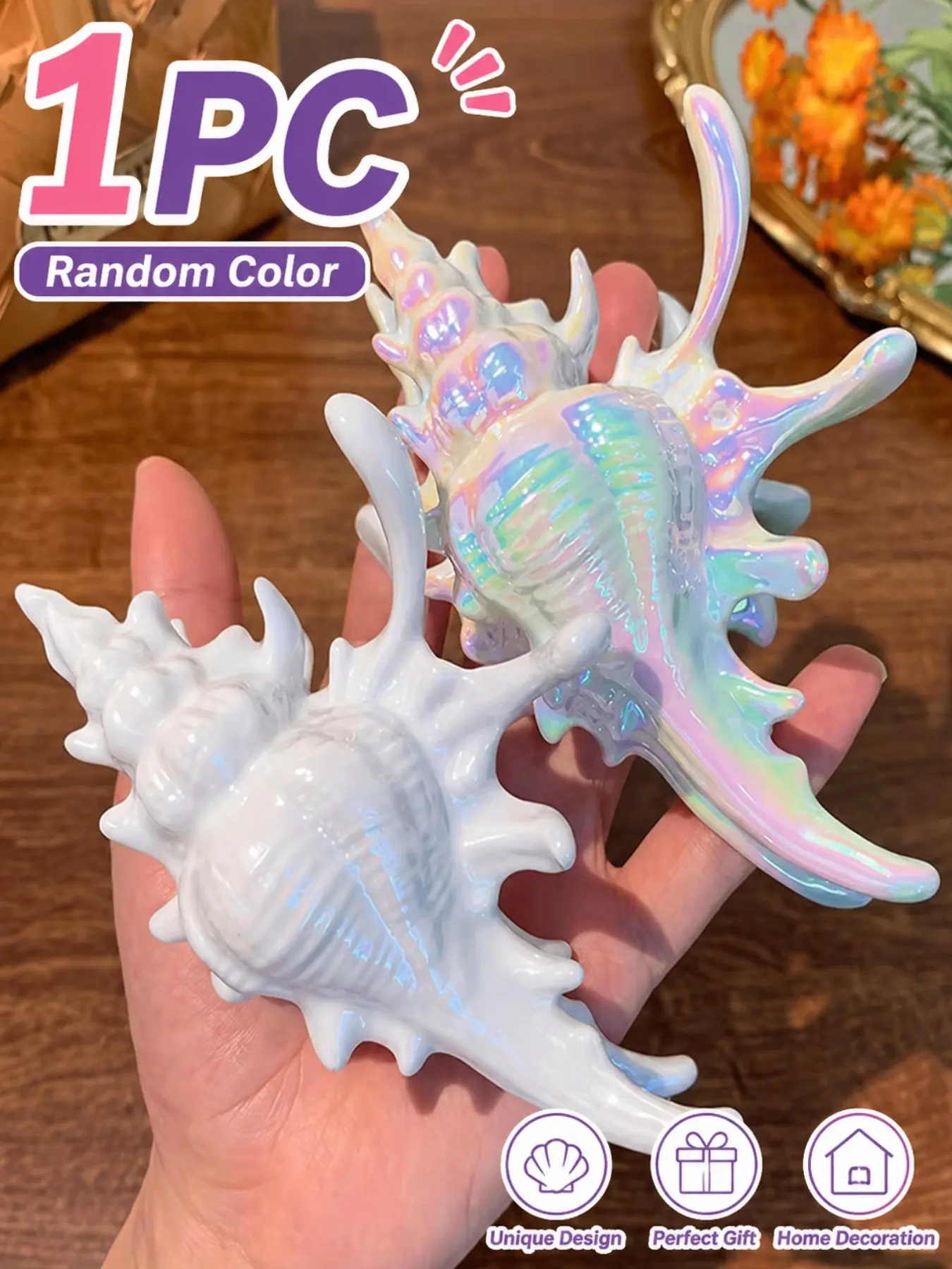 Large Seashell Hair Clip, Party Style Barrette for All Seasons, Unique Fabric Accessory, Perfect for Styling Your Hair