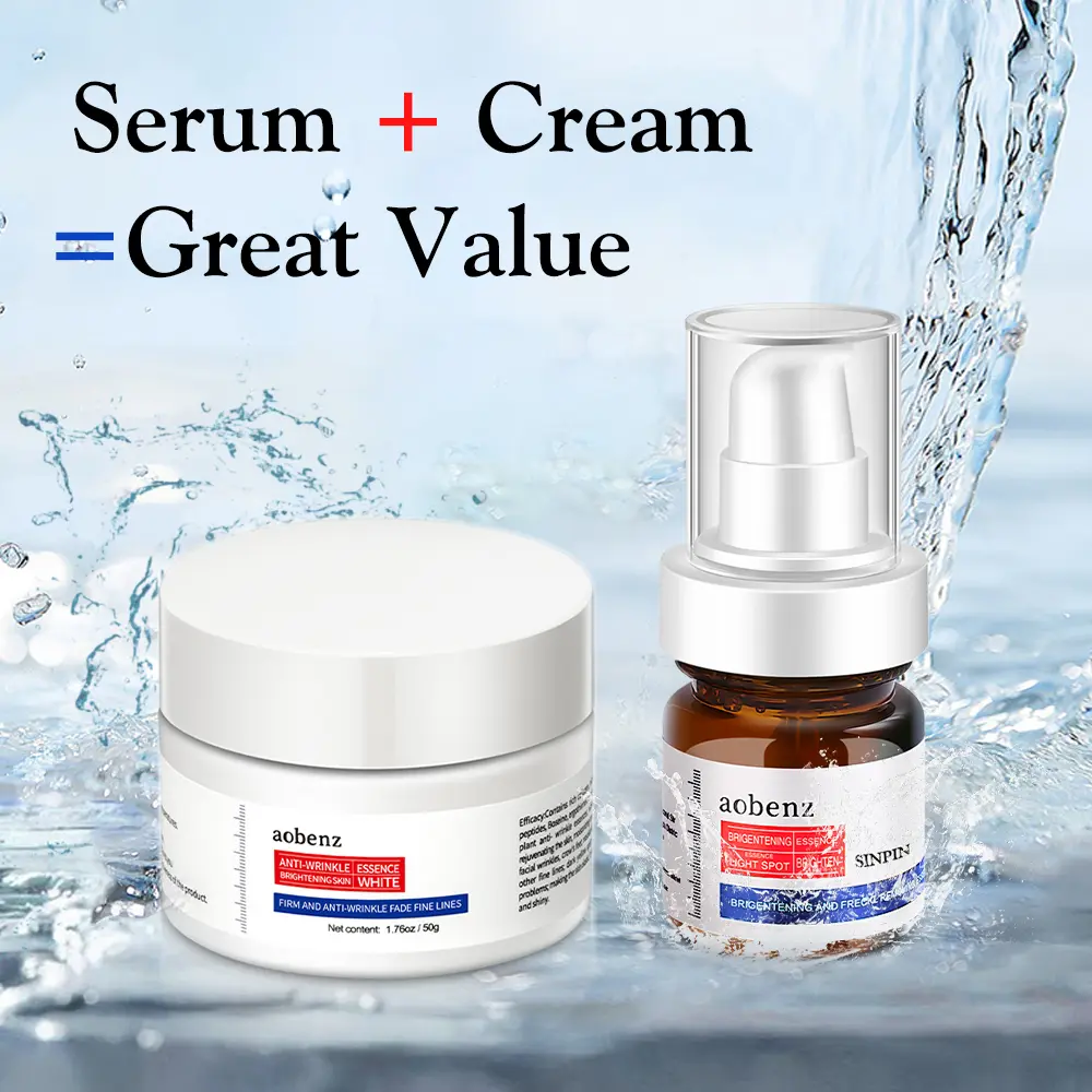 Dark Spot Corrector Serum & Anti Aging Face Cream Set – Brightening, Firming, Hydrating Moisturizer – Fade Spots, Smooth Wrinkles, Even Skin Tone – Glass Skin Routine Kit