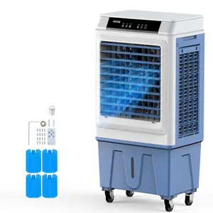 VEVOR Evaporative Air Cooler,  3100 CFM with 9 Gallon Water Tank Swamp Cooler, Portable Cooling Fan with Remote Control, 12H Timer, 4 Ice Boxes, Quiet Operation, 3 Wind Speeds for Outdoor Indoor Use