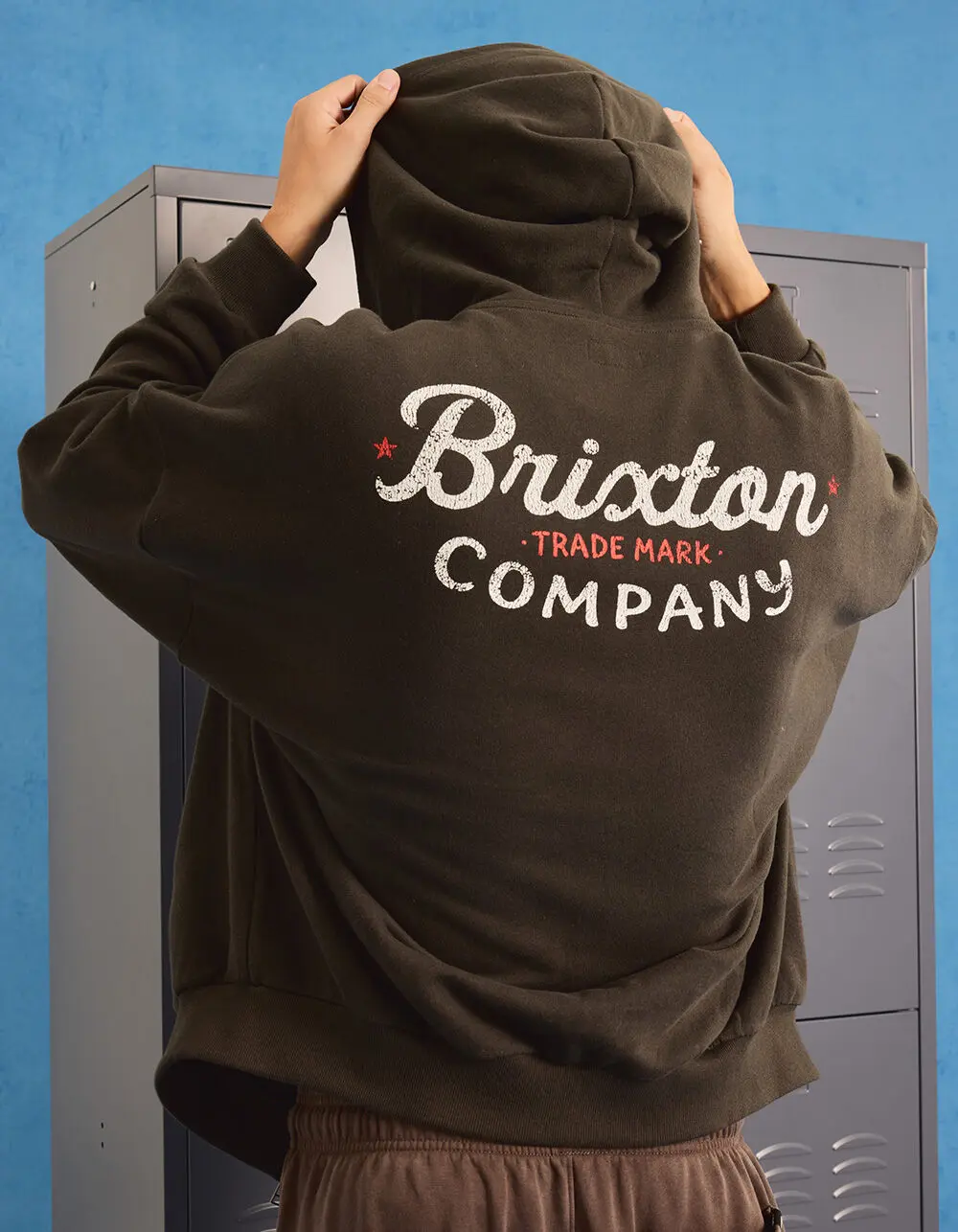 BRIXTON Banger Mens Oversized Zip-Up Hoodie