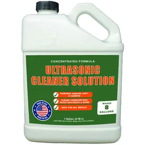 Ultrasonic Cleaner Solution - Makes 8 Gallons Concentrated Carburetor 128 Oz Cleaning For Automotive Parts Safe All Metals Removes Grease & Dirt