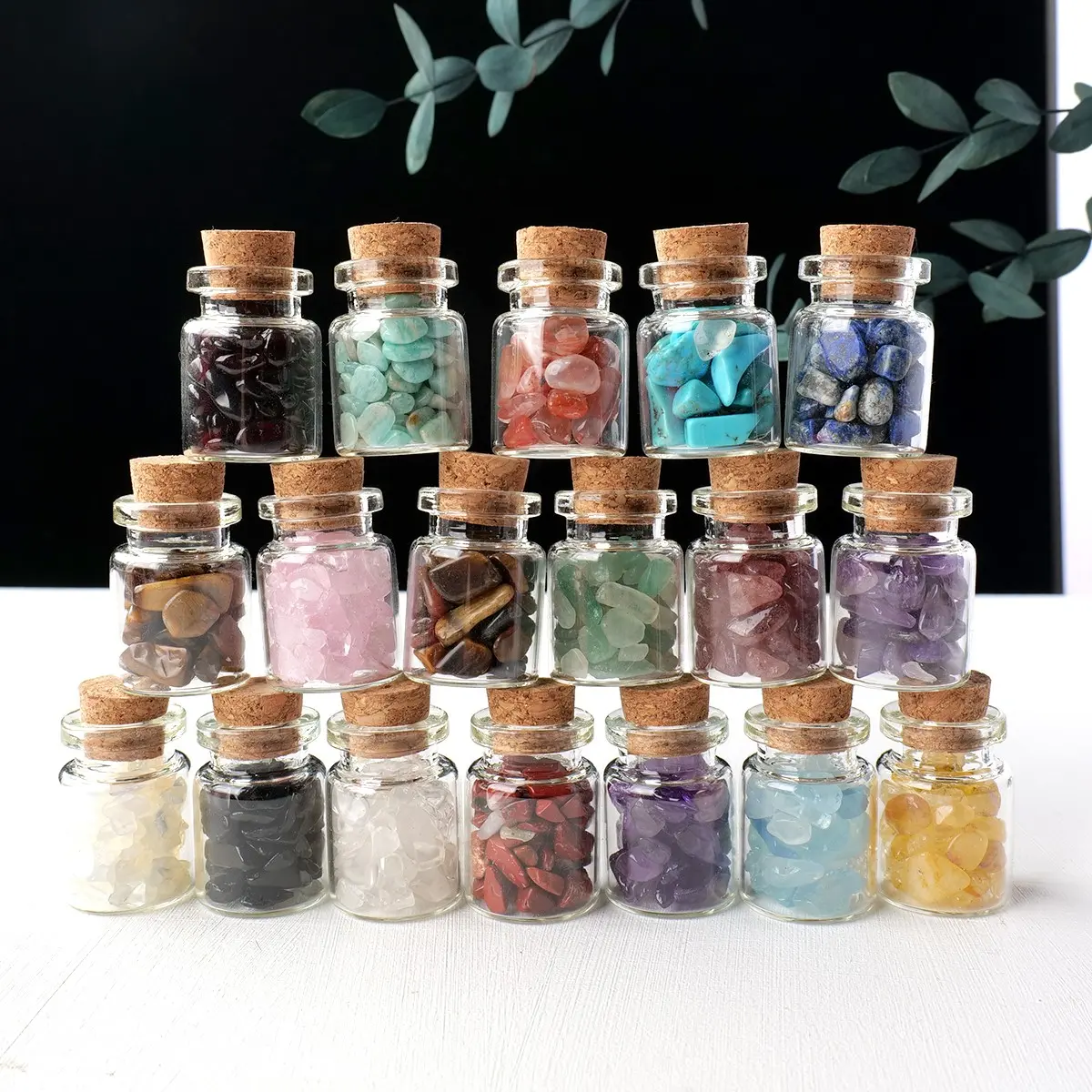 10 or 20 Piece Natural Crystal Pebble Gift Box Set, Hand Selected Crystals, Various Crystals, Natural Crystal Pieces, Beautiful Agate Decorative Stones for Home and Office, Perfect Gift for Friends and Family, Natural Crystal Rocks