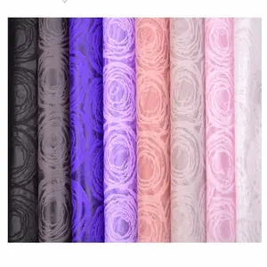 Textured Flower/Gift Wrapping Paper, Waterproof, 24″x 24″ , 20 sheets per pack – Various Colors | Roses Pattern