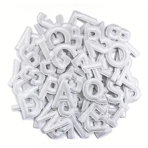 White Iron-On Letters & Numbers for Fabric - Embroidered Alphabet (A-Z) & Number (0-9) Patches |   Decorative Appliques for Clothes, Hats, Jeans, Bags, Jackets |   Durable & Easy to Apply |   Uppercase & Lowercase Letters, Numbers 0-9 |   No-Sew Iron-On T