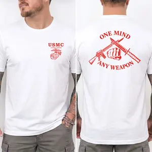 Marine Corps Warrior Mindset Shirt with Rifle, Tactical Military Double Sided Tee, Combat Training Inspired Design, Unisex Veteran Gift