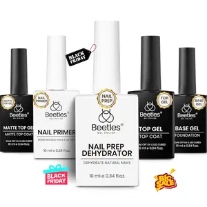 Beetles Gel Polish Set - Top Coat, Base Coat, Nail Dehydrator & Primer, Nail Glue, Peel Off Base Gel, Builder Gel, Liquid Latex, Cuticle Oil  Cosmetic Acrylic  Manicure  Fall Nail Halloween Nail Black Friday Winter Nail Christmas Gift
