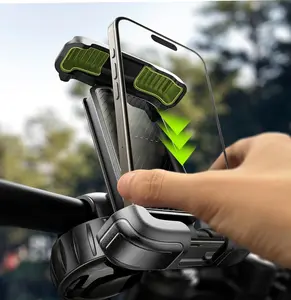 Bike Phone Holder with Easy Install Shockproof Silicone Fits 4.7-6.8 Inch Phones Compatible with Bicycles eBikes Scooters Mountain Bikes and Motorcycles Secure Grip Quick Installation - Smartphone