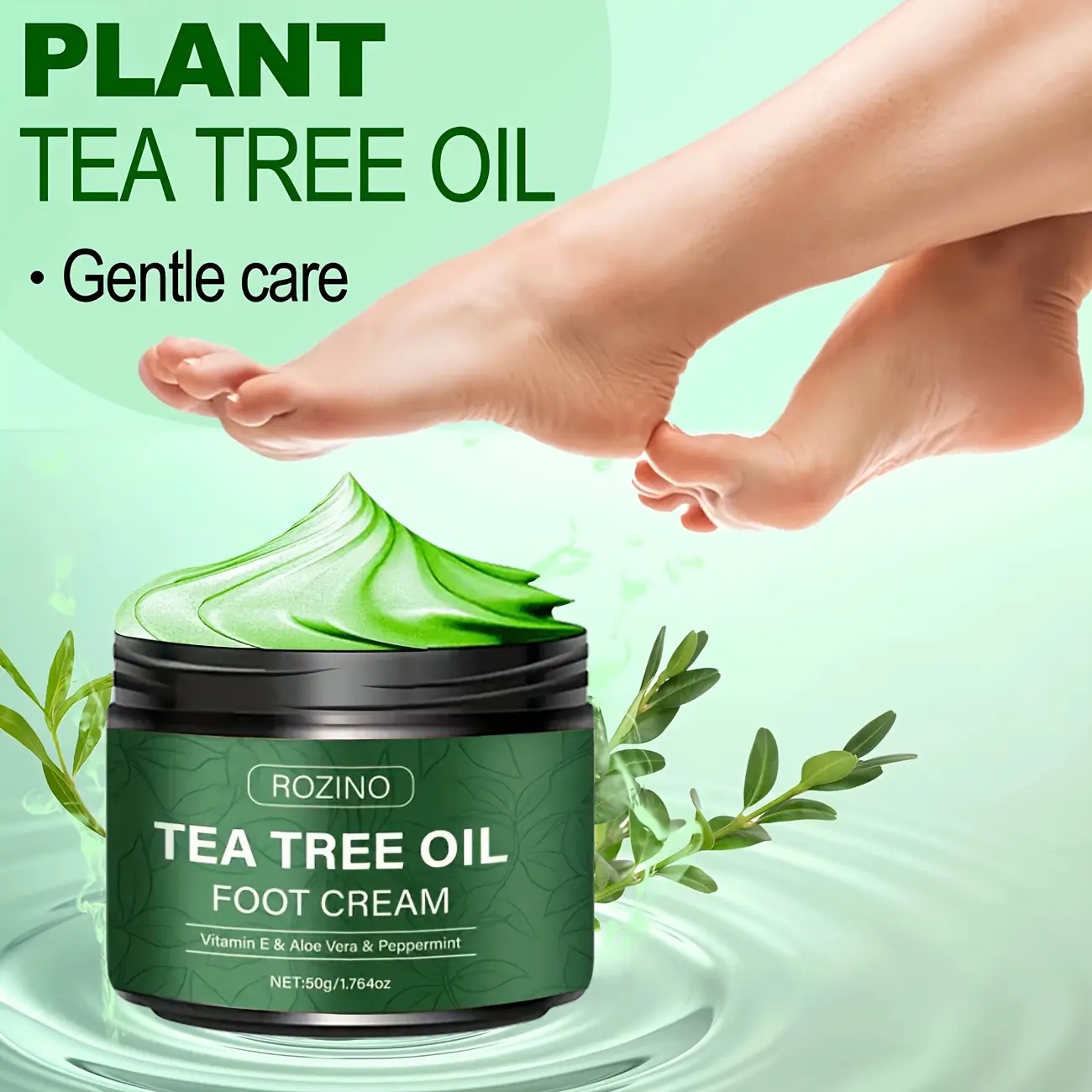[Two sets]ROZINO Tea Tree Oil Foot Cream, Warming Cream —— Suitable for calluses, dry and cracked feet, hands, heels, elbows, nails and knees —— Softens and moisturizes the skin