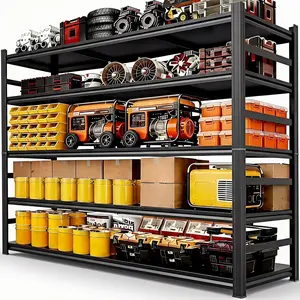 87.2"h Heavy Duty Garage Shelving Unit, 5-TierAdjustable Metal Storage Shelves, 300OLBSLoad Capacity Shelf for Garage & Basement,Tool Organization, High - Capacity StorageSolution, 48" W, Black