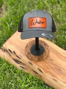 CUSTOM Name Leather Patch Hat