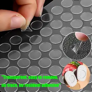 Round Full Transparent Double-Sided Self Adhesive Dots (Diameter 10mm/0.39in) Waterproof Easy to Remove Removable No Residue, Suitable for DIY Crafts, Home Decor, Balloon Party Arrangements, Creative Projects
