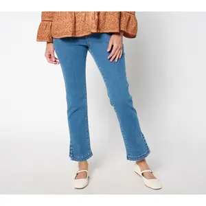 LOGO by Lori Goldstein Regular Pull-On Ankle Length Denim Pants