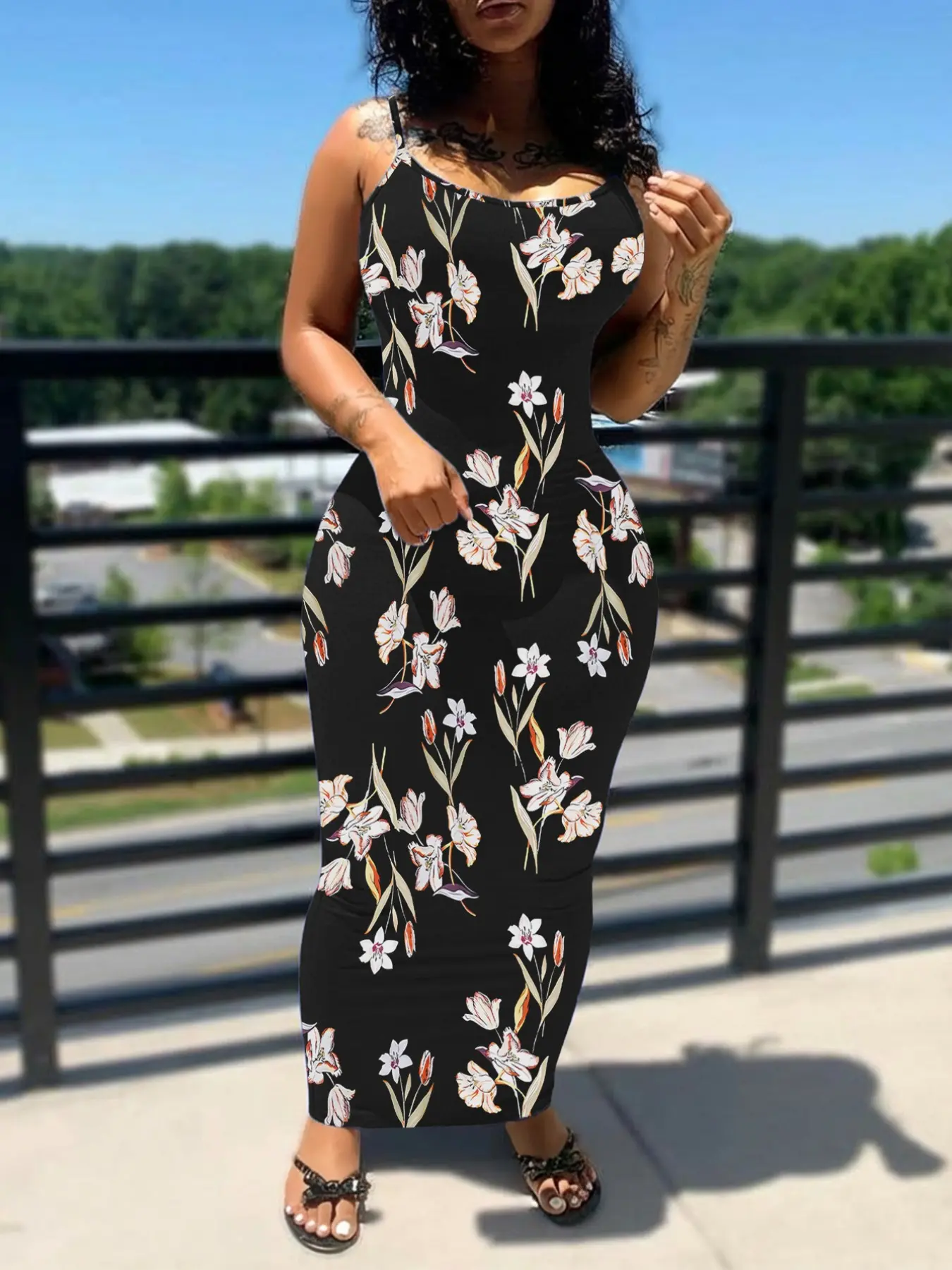 Summer Women's Strapless Printed Long Dress, Bodycon A-Line Style, Perfect for Vacation & Daily Wear, Casual Summer, Fashion