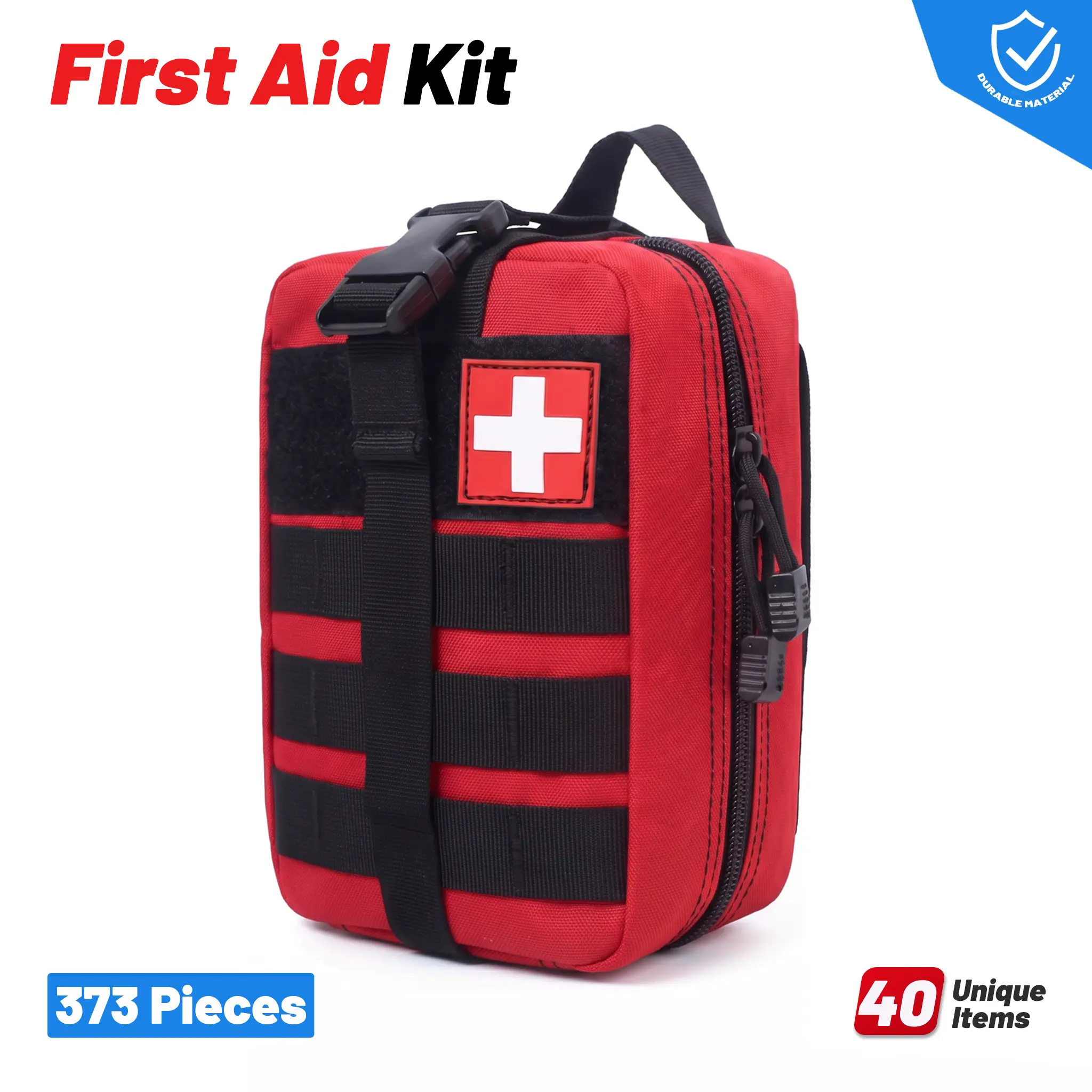 373PCS Portable Emergency First Aid Kit with Wound Closure Kit, Travel Friendly Emergency Supplies for Camping, Home, Car (Tool Organizer Bag for Survival Needs), Portable Emergency Kit