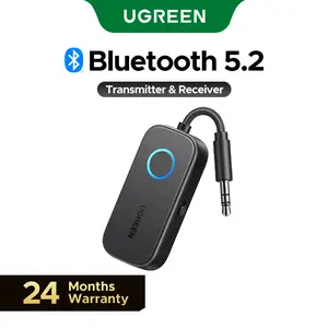 UGREEN Bluetooth 5.2 3.5mm Audio Transmitter/Receiver Adapter for Airpods or Headphones,  for Flight, TV, Car Stereo, MP3 Headset Microphone-,#SummerVibes,mothersdaygift