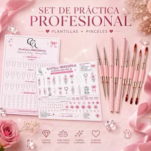 Reusable Laminated Nail Practice Sheet for Acrylic & Gel Training