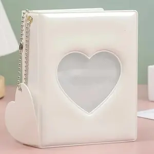 1PC Heart Shaped Scrapbook Photo Album, Pocket Photo Card Holder, Photocard Album, Photo Storage Album, Photo Organizer Holds Up to 32 Photos, Gift