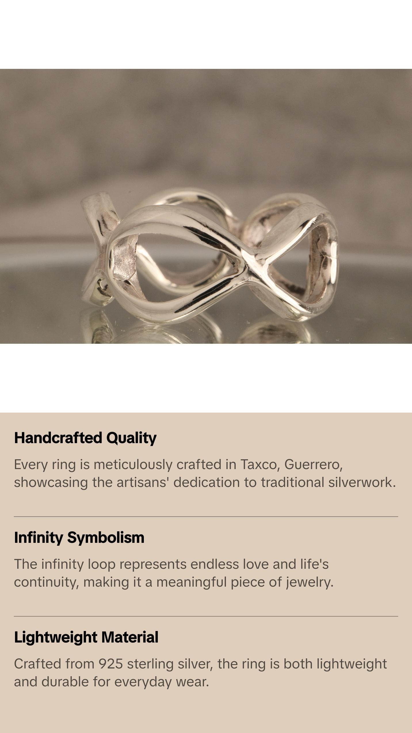 Infinito Ligero – Over 6 Grams  Of 925 Sterling Silver Infinity Ring