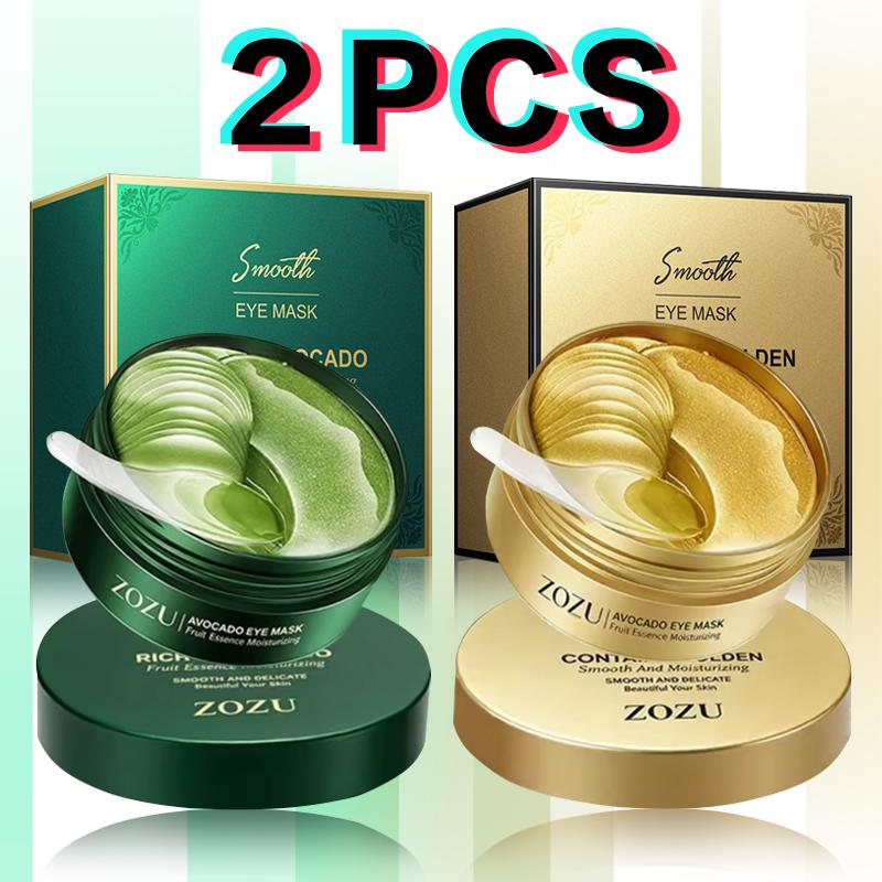 2PCS Avocado Moisturizing Collagen Eye bagMask,60pcs/set Under Eye Mask, Eye Care Product for Dark Eye Bags, Skin Care Gift Moisturizer Hydrating Comfort
