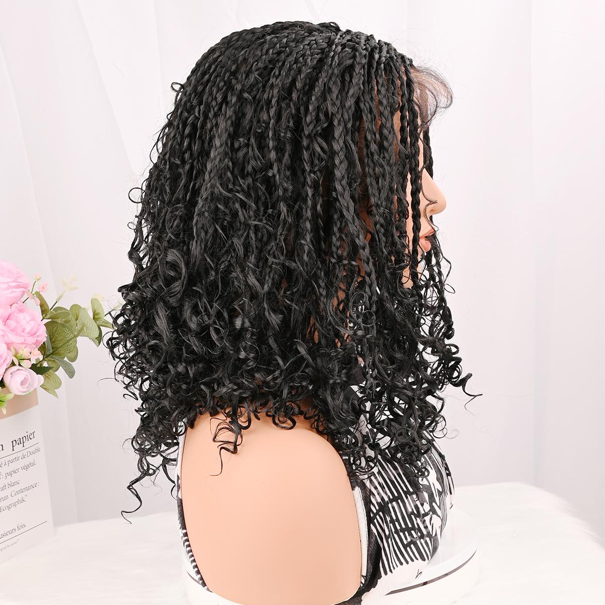 Bohemian Goddess 16 Inch Full Lace Wig with Natural Looking Braids and Curly Ends for Everyday Wear Box Braids Wigs Bohemian Goddess 16 Inch Full Lace Wig with Natural Looking Braids and Curly Ends for Everyday Wear Box Braids Wigs