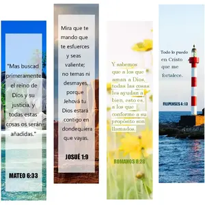 Spanish Christian Verses Bookmarks 2×8 inch Christian Bookmark Books of The Bible Bookmark Christian Gifts(Pack-40)