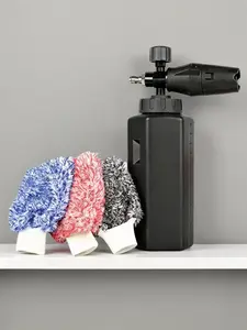 ROCRIKS 1L Foam Cannon for Pressure Washer with Chenille Microfiber Car Wash Gloves