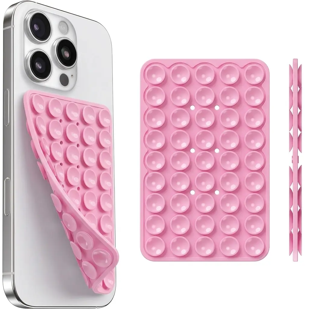 Silicone Suction Cup Phone Case Mount Double Sided, Silicon Sticky Phone Grip with Higher Suction Power for Cell Phone, Hands-Free Phone Accessories Holder for Selfies and Videos, Baby Blue