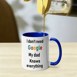 11oz 15oz Large Capacity Ceramic Mug,Funny Dad Meme, blue,red,orange,yellow,green,Colorful Two Tone, Father's Day Present, Office Home Use,Microwave Dishwasher Safe