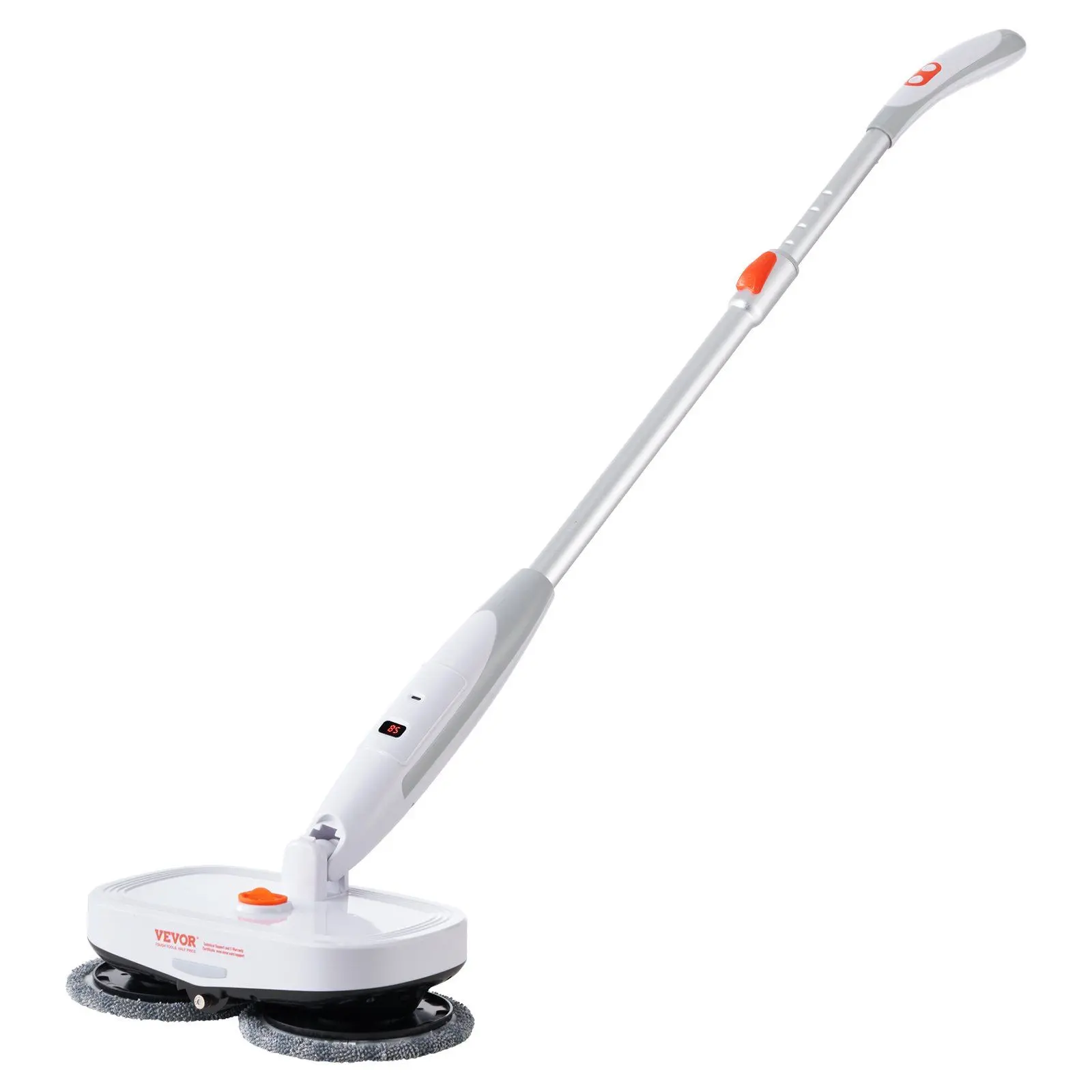 VEVOR Cordless Electric Mop, Electric Spin Mop with Water Tank, up to 40 mins Battery, LED Headlight, Dual Mop Heads, 4 Microfiber Pads & 4 Trapezoid Microfiber Pads, for Hardwood/Tile Floor Cleaning