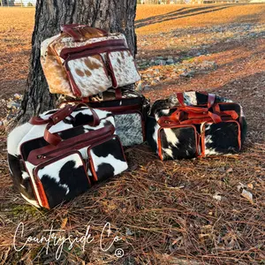 Saddlemen Carry All Cowhide Duffle  Overnight Travel Bag by Countryside Co.