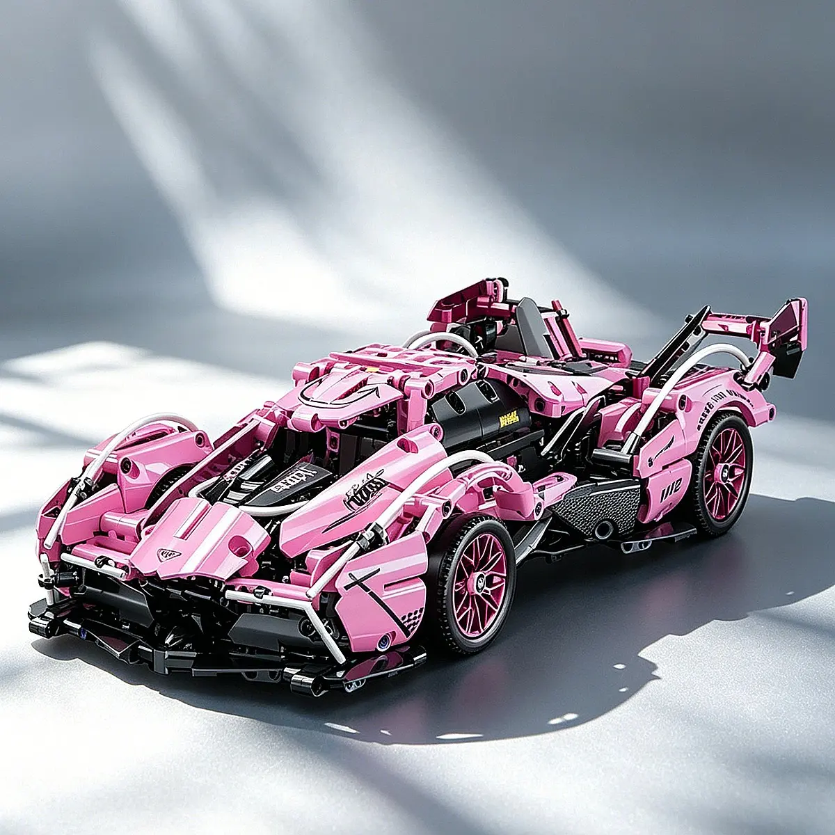 1330pcs V12 Racing Building Block Set, Fun DIY Model Kit, High Precision Abs Material, Perfect Gift for Holidays, Christmas, Halloween, Model Car Kit, Assembled Building Blocks, Brick Kit, Buildable Blocks Kit, Assembly Blocks Set