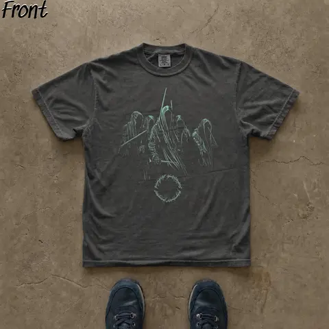 Gildan Men's Lord of the Rings Nazgul Graphic T-Shirt - High-Quality Print Cotton Crew Neck, Casual Comfy Streetwear, Lightweight Short-Sleeve Mens Tops, All Seasons, Cold Wash Friendly