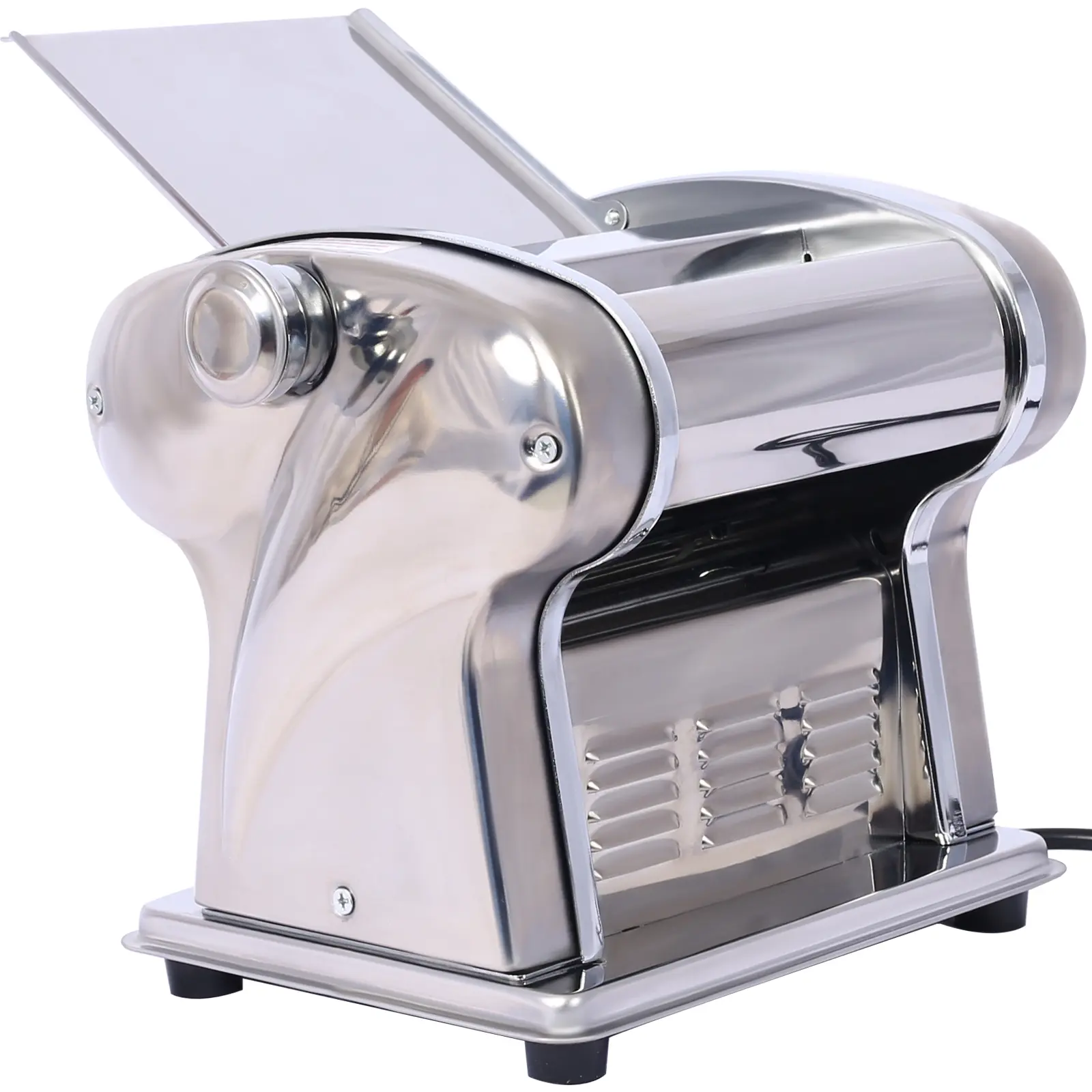 110V Rust-Resistant Stainless Steel Electric Kitchen Pasta Maker (135W Motor) - Kitchen Appliances with Dough Roller, Cutter, 2.5mm Adjustable Thickness Blade for Homemade Pasta Making, Dumpling Wrapper & Wonton Skin Prep