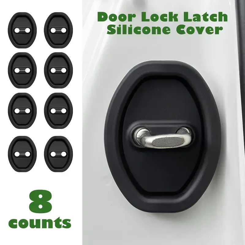 8 Counts Door Latch Lock Cover, Experience seamless installation with our self-adhesive design that requires no tools and fits most vehicles. Universal Car